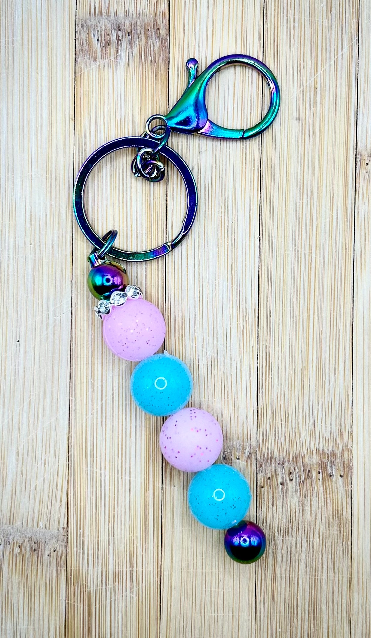 Pink and blue keychain