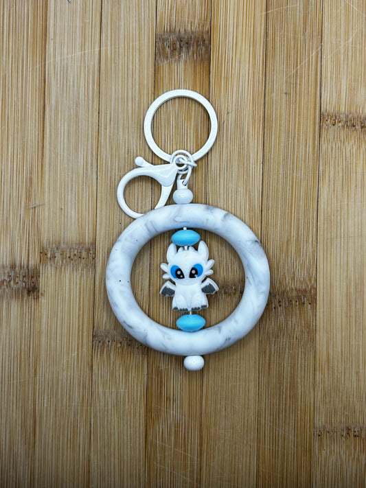 White dragon keychain