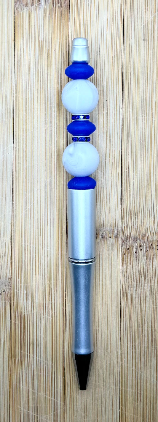 Blue beaded pen