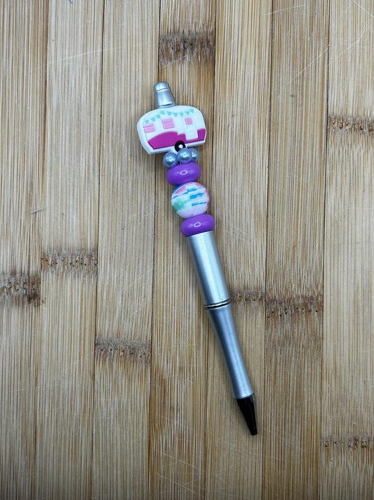 Pink retro camper pen