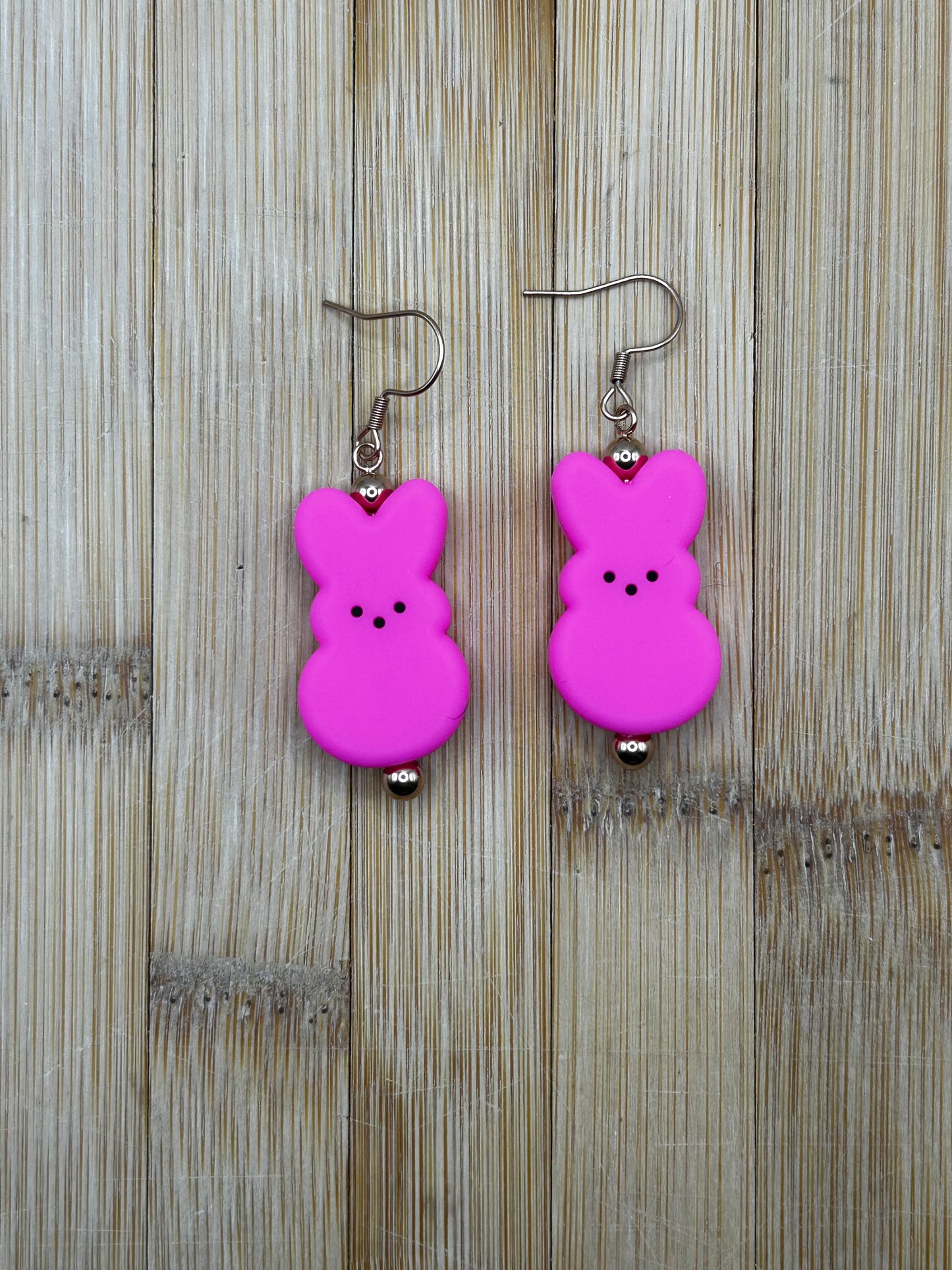 Pink peep earrings