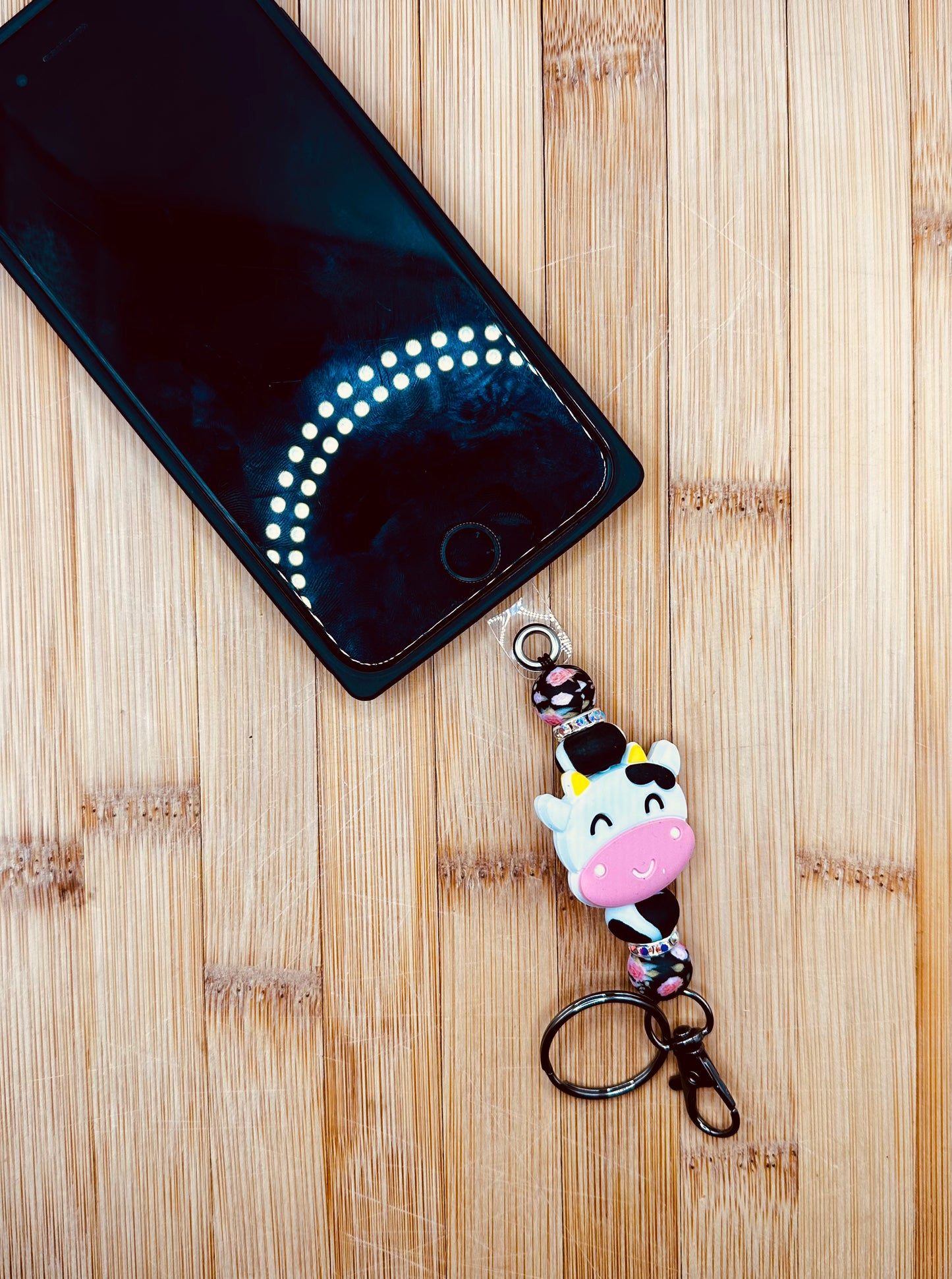 Cow phone lanyard