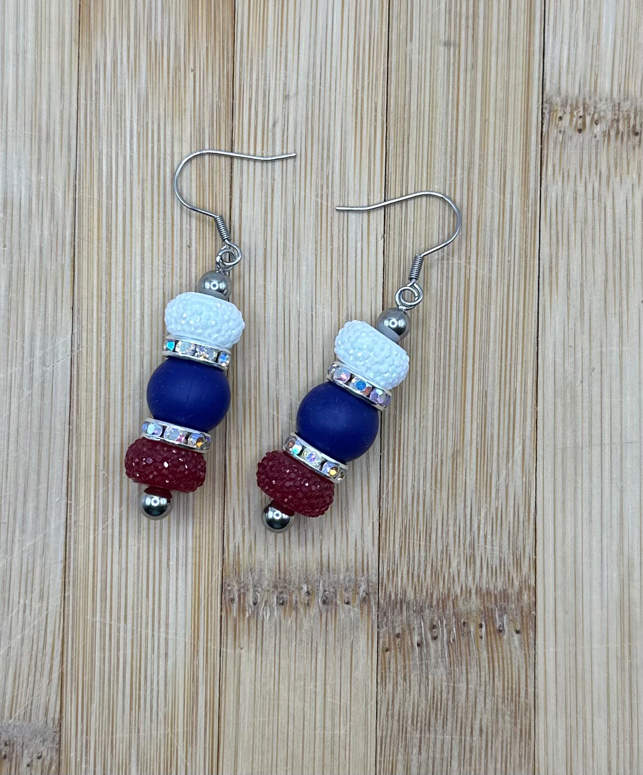 Red white blue earrings