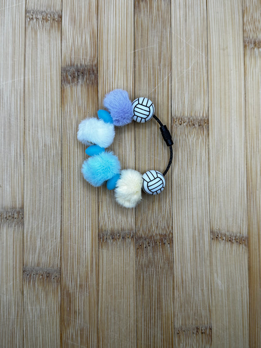 Volleyball fuzzy cup charm